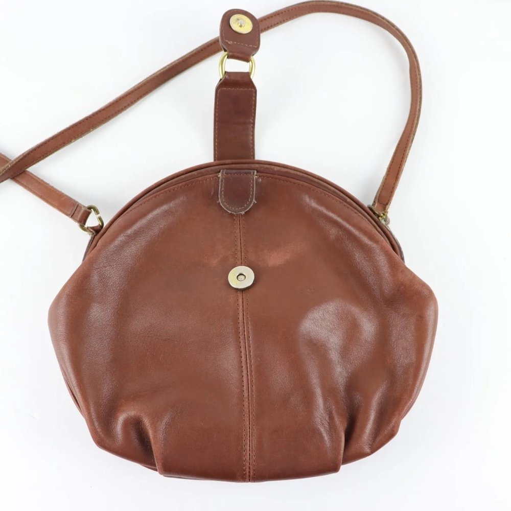 Coach Vintage Brown Laurel Leather Framed Clam Shell Shoulder Bag Purse Made USA - Picture 5 of 12